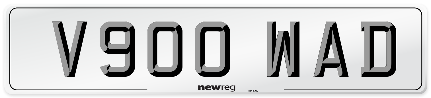 V900 WAD Number Plate from New Reg